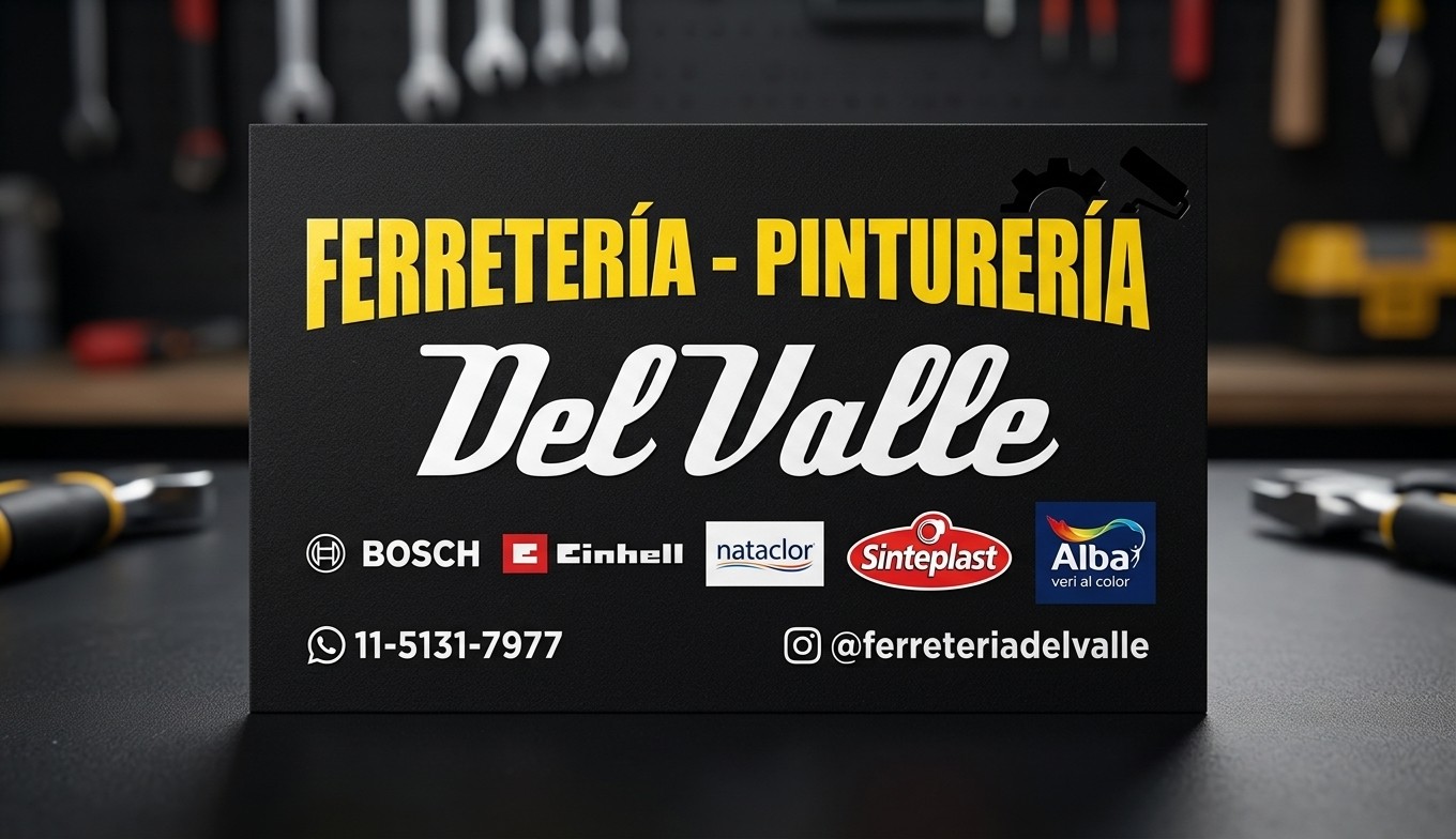 Cartel de Ferretería Del Valle, +25 años en Punta Chica